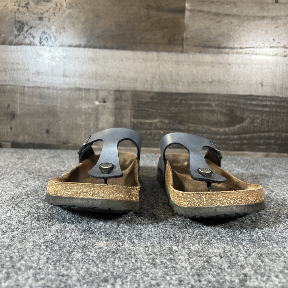 Birkenstock Gizeh - Birko-Flor Metallic Blue Sandals EU 38/ US 7.5 - Picture 3 of 15
